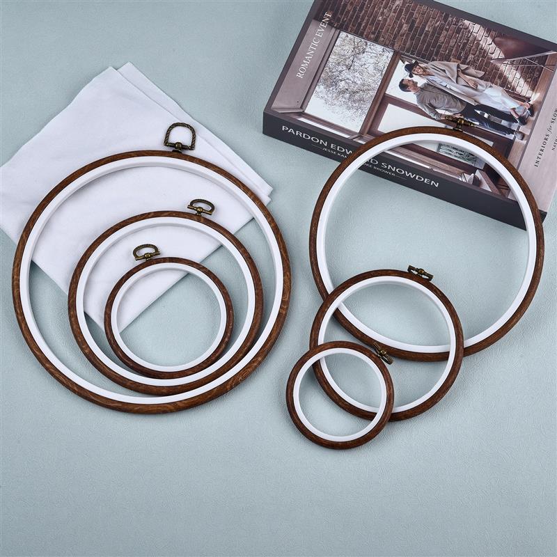 Embroidery Hoop Plastic - Okrągłe owalne drewniane kolorowe hafty obręcze