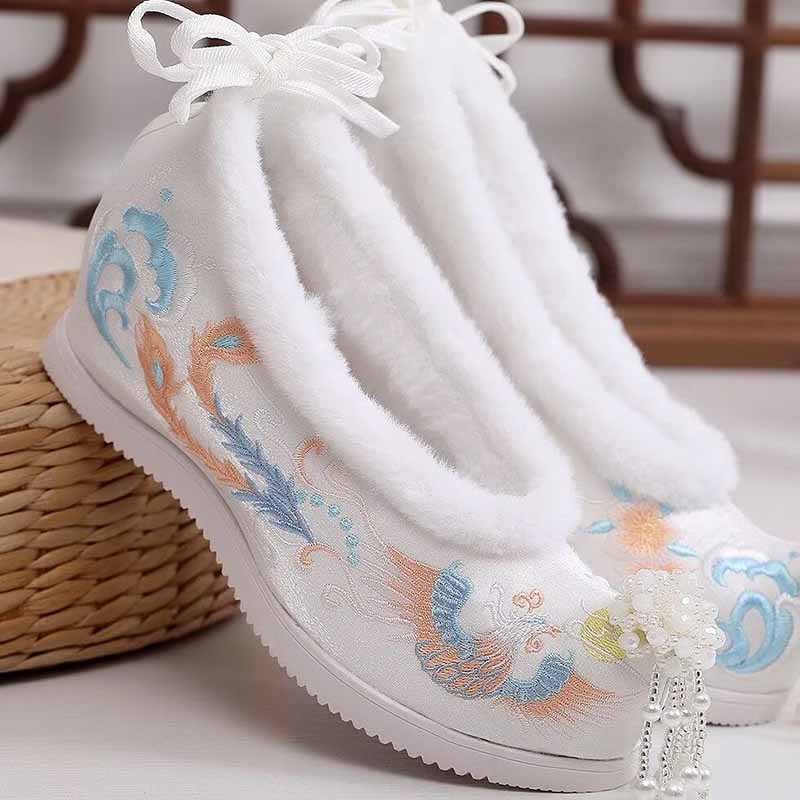 Embroidery Red - Zimowe buty Hanfu damskie, chińskie starożytne