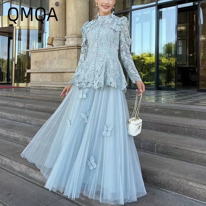 Embroidery Class - QMQA Moda Elegancki 2-częściowy zestaw damski