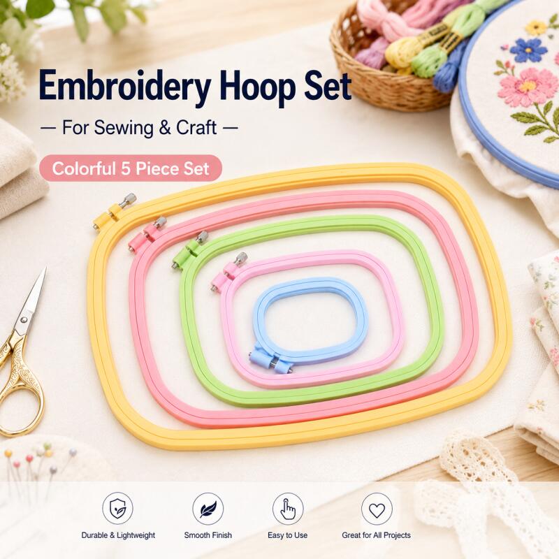 Embroidery Ring Sizes - 1/2 szt. Plastikowe kwadratowe tamborki do