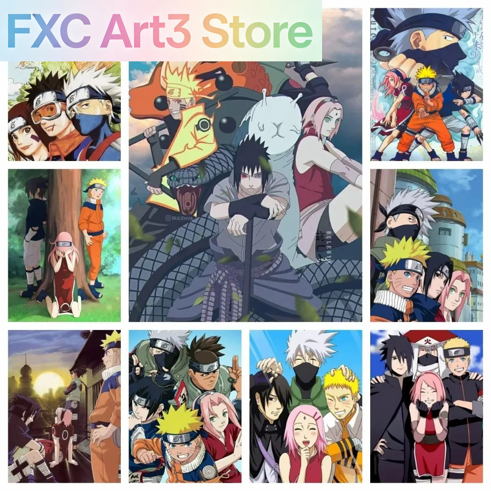 Embroidery Class - Bezramkowy 1-częściowy obraz diamentowy Naruto Klasa