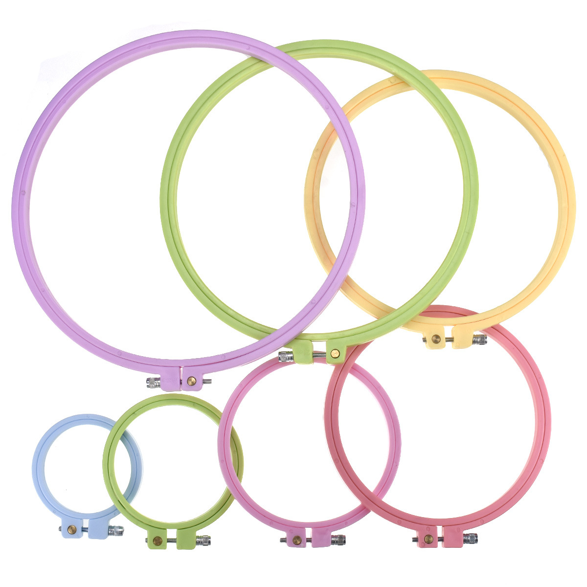 Embroidery Ring Sizes - Okrągłe tamborki do haftowania krzyżykowego, plastikowe