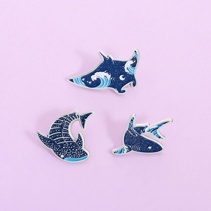 Embroidery Fish - Emaliowane przypinki z motywami kreskówkowych stworzeń