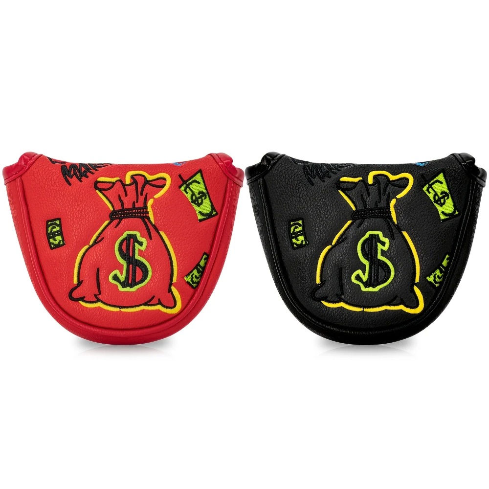 Embroidery Red - Pokrowiec na putter golfowy | Półokrągła