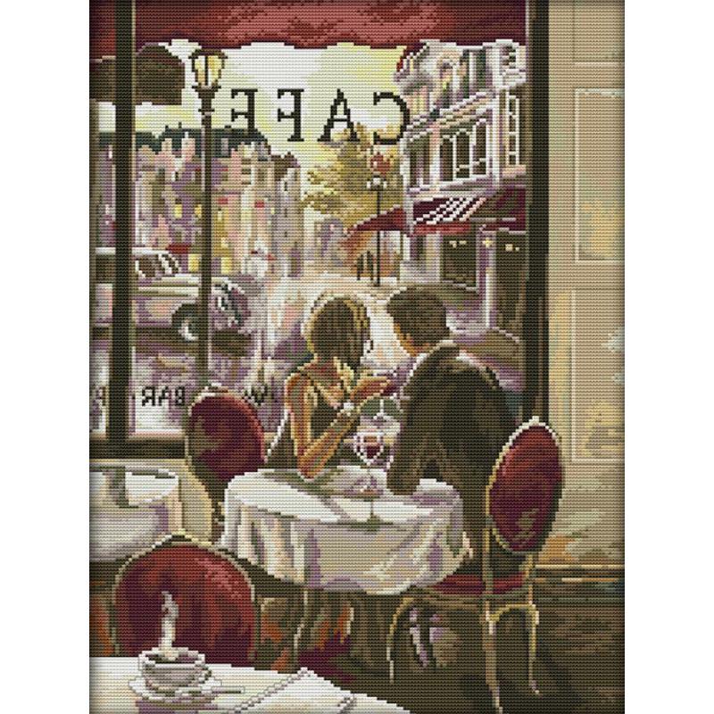 Embroidery Artist - Cafe Couple Artystyczne figurki Zestaw do