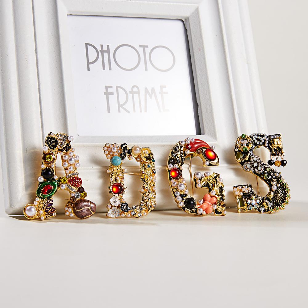Moda emalia perła Rhinestone l – Embroidery Letter M recenzja i cena