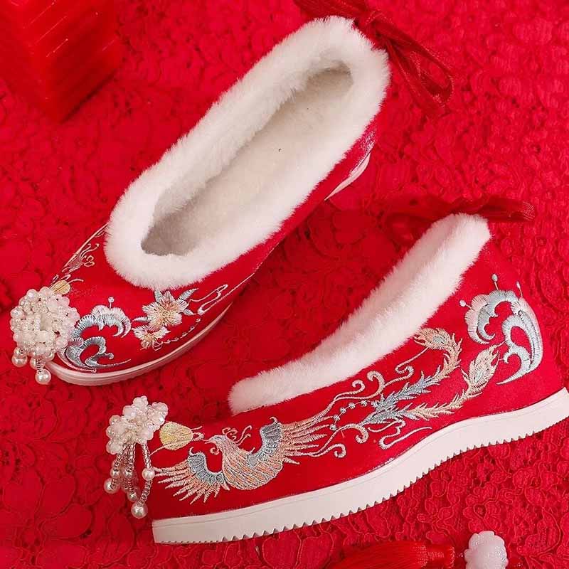 Zimowe buty Hanfu damskie, chi – Embroidery Red recenzja i cena