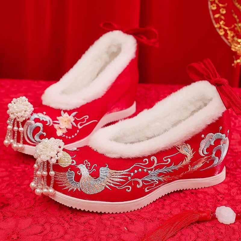 Zimowe buty Hanfu damskie, chi – Embroidery Red recenzja i cena