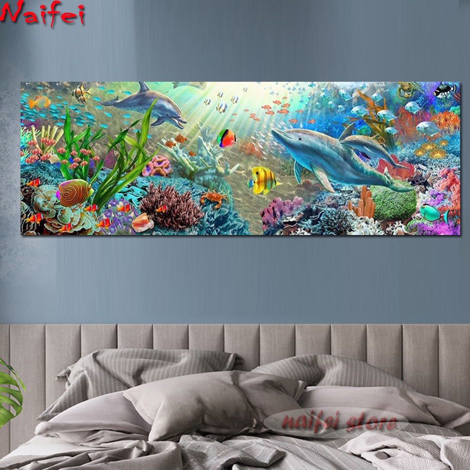 Duży rozmiar 5D DIY Diamond Pa – Embroidery Fish recenzja i cena