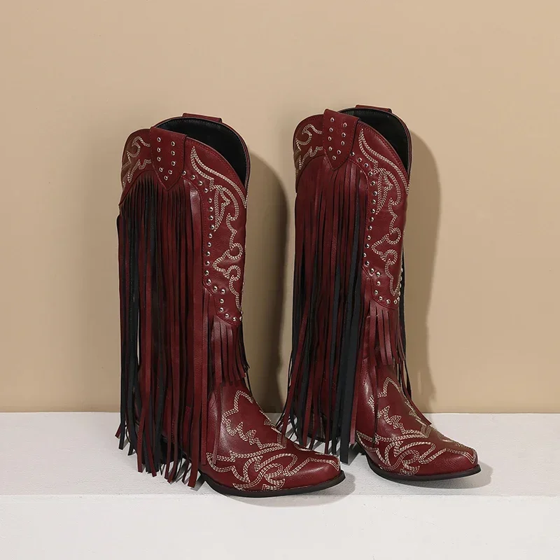Fringe Rivet Western Women Mid – Embroidery Red recenzja i cena