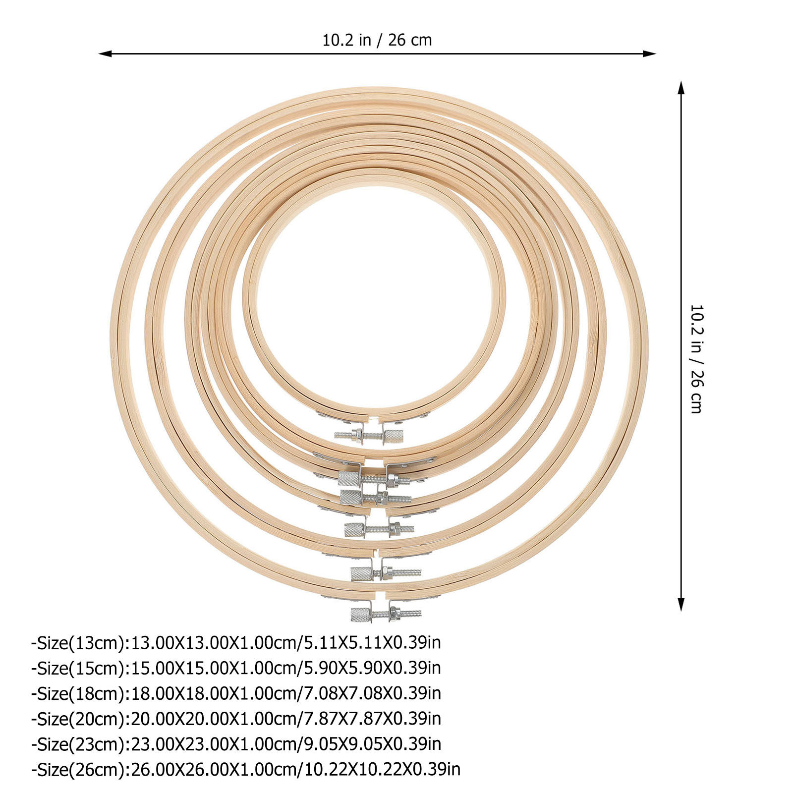 6 szt. bambusowych tamboretek  – Embroidery Ring Sizes recenzja i cena